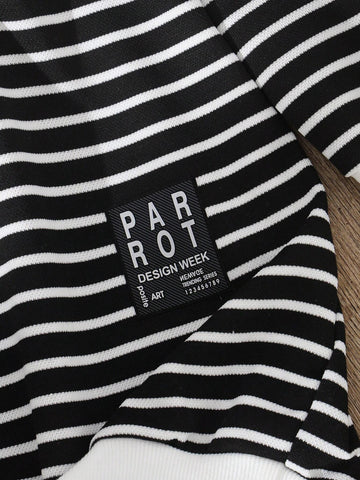 Young Girls Casual Striped Knitted Long Sleeve Dress, Autumn/Winter