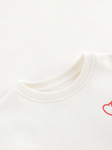 Young Girls Casual Sweet Floral Print Patchwork Hem Crew Neck Long Sleeve Sweatshirt Dress, Autumn