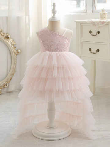 Young Girls Christmas/Halloween Party Princess Tulle Puffy Dress, Flower Wedding/Birthday/Piano Recital Dress