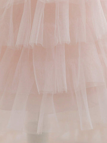 Young Girls Christmas/Halloween Party Princess Tulle Puffy Dress, Flower Wedding/Birthday/Piano Recital Dress