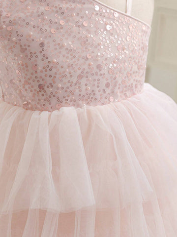 Young Girls Christmas/Halloween Party Princess Tulle Puffy Dress, Flower Wedding/Birthday/Piano Recital Dress