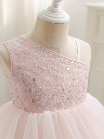 Young Girls Christmas/Halloween Party Princess Tulle Puffy Dress, Flower Wedding/Birthday/Piano Recital Dress