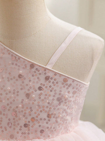 Young Girls Christmas/Halloween Party Princess Tulle Puffy Dress, Flower Wedding/Birthday/Piano Recital Dress