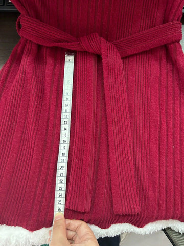Young Girls Christmas Casual Long Sleeved Poinsettia Knitted Dress With Snowball Hat For Autumn & Winter