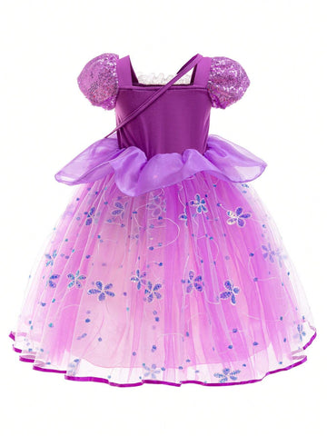 Young Girls Christmas Halloween Princess Dress Ball Gown Dress