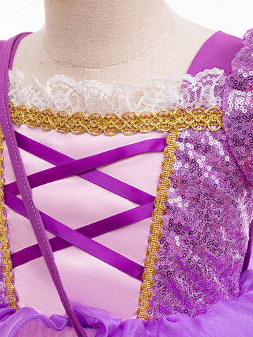 Young Girls Christmas Halloween Princess Dress Ball Gown Dress