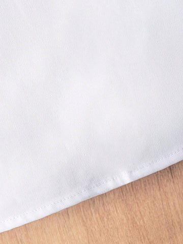 Young Girls Classic Casual School Style White Blouse With Large Bow Collar, Long Sleeve Shirt, Suitable For Formal Events, Gatherings, And Performances