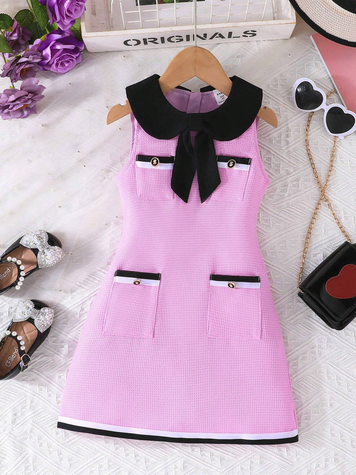 Young Girls Color-Block Top Dress, Summer