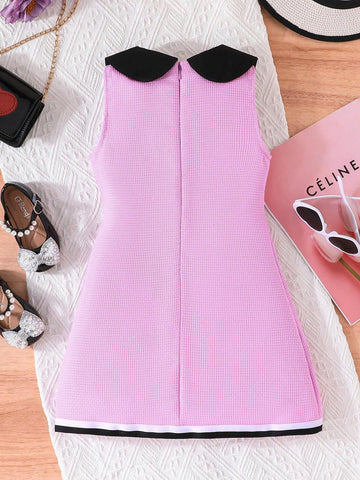 Young Girls Color-Block Top Dress, Summer