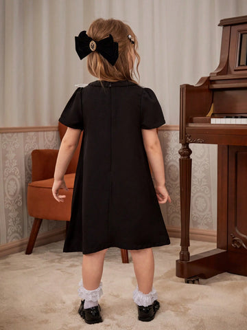 Young Girls' Color Block Minimalist Daily Dress