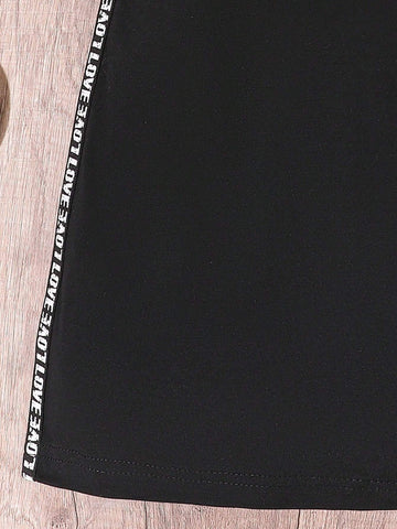 Young Girls Colorblock Short Sleeve Round Neck Simple Casual T-Shirt