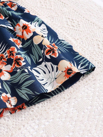 Young Girls Comfortable And Stylish Floral Flower Print Dress For Girls - Perfect For Parties
