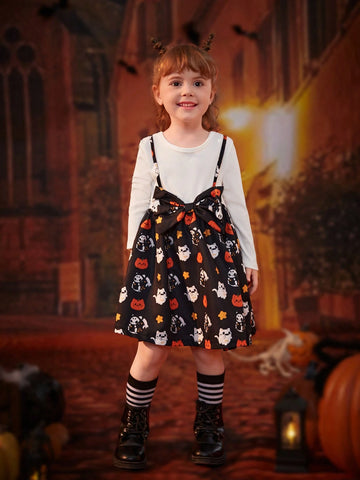 Young Girls Cute, Playful Textured Patchwork 2 In 1 Dress