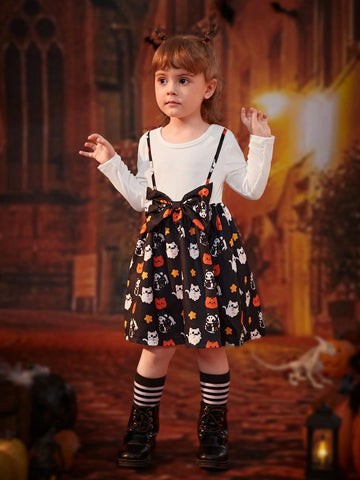 Young Girls Cute, Playful Textured Patchwork 2 In 1 Dress