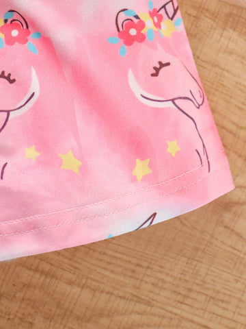 Young Girls' Cute & Casual & Ladylike Digital Printed Cami Dress For Summer