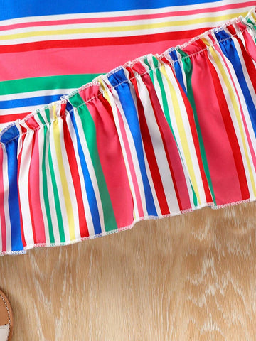 Young Girl's Dopamine Colorful Shirt For Vacation Party Or Playground Activities