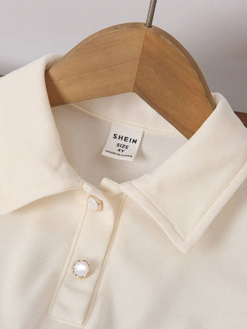 Young Girls' Dress With Floral Appliques And Patchwork Design