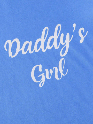 Young Girls' Elegant 2pcs Set: Round Neck Short Sleeve Top With Letter Print And Frilled Hem Floral Printed Pants, Summer