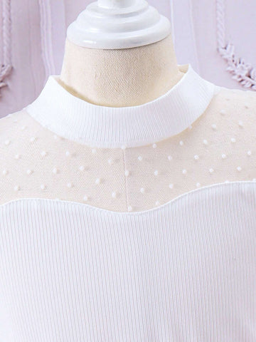 Young Girls' Fancy & High-End Party Princess Dress With Tulle Overlay, Suitable For Wedding Banquets
