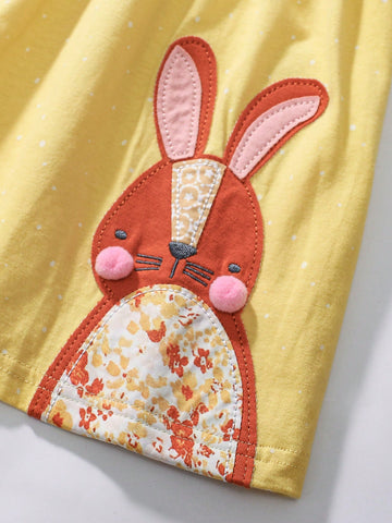 Young Girls' Fashion Short Sleeve Knitted Casual Dress