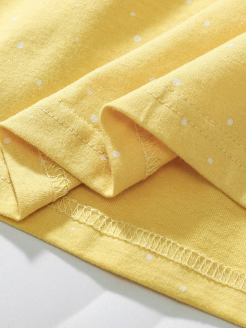 Young Girls' Fashion Short Sleeve Knitted Casual Dress