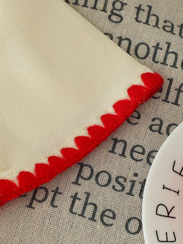 Young Girls' Fashion Solid Color Strawberry Embroidered Lapel Short Sleeve A-Line Elastic Waist Casual Dress