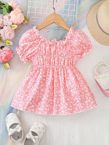 Young Girls' Fashionable Letter And Daisy Print Short-Sleeve T-Shirt With Leggings Set