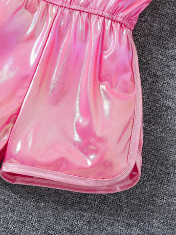 Young Girls Fashionable Sweetheart Neckline Jumpsuit With Cinched Waist