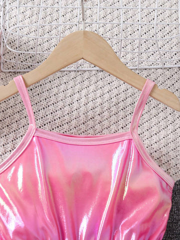 Young Girls Fashionable Sweetheart Neckline Jumpsuit With Cinched Waist