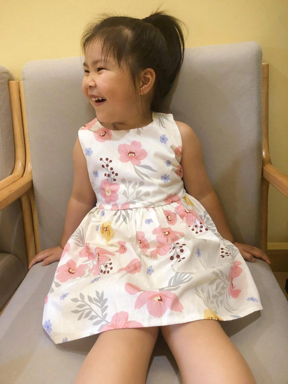 Young Girl's Floral Print Sleeveless Dress, Summer Casual Fashion