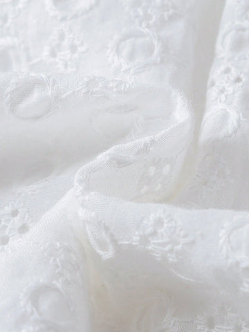 Young Girls Flower Embroidered Cap Sleeve Dress