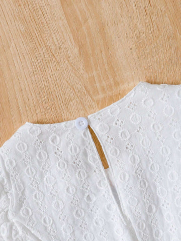 Young Girls Flower Embroidered Cap Sleeve Dress