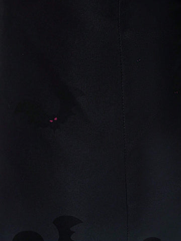 Young Girls Halloween Bat Ghost Haunted House Pumpkin Printed Satin Costume Party Princess Dress