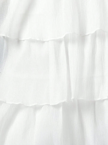 Young Girl's Holiday Gorgeous Party Halter Neck Layered Cake Dress