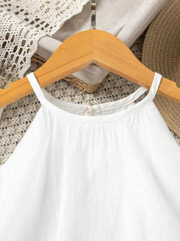Young Girl's Holiday Gorgeous Party Halter Neck Layered Cake Dress