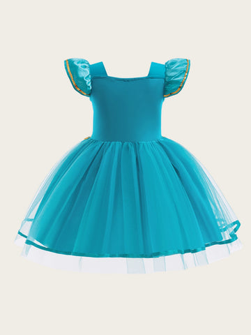 Young Girls Jasmine Costume Dress Princess Cosplay Costume Young Girl Party Gown Birthday Dress