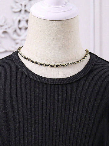 Young Girls' Knitted Cap Sleeve Dress With Mesh Tutu Skirt And Bow Accent, For Wedding/Flower Girl