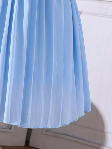 Young Girls' Lace Floral Ruffle Dress, Comfortable And Elegant For Outdoor Activities In Spring And Summer