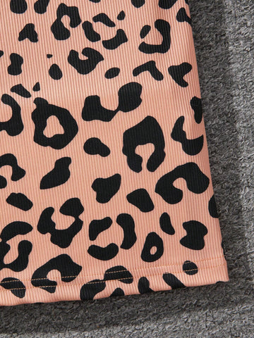 Young Girls' Leopard Print Halter Summer Dress
