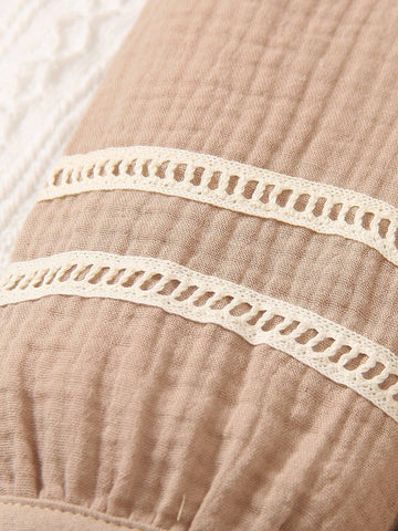 Young Girl's Loose Bohemian Long Sleeve Fringed Patchwork Vacation Dress