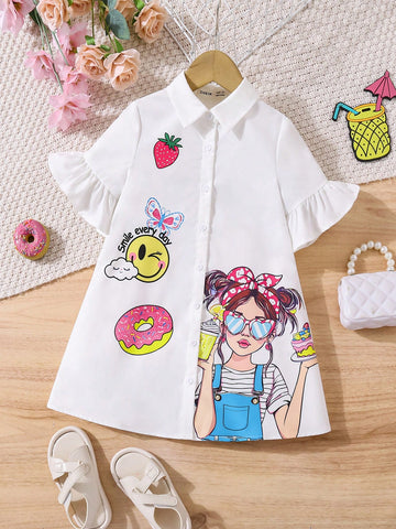 Young Girl's Loose Woven Casual Dress