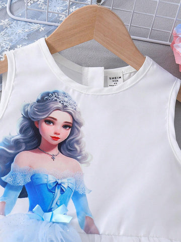 Young Girl's Lovely Princess Style Fluffy Tulle Dress