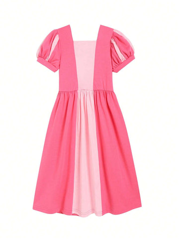 Young Girls Luxurious Knitted Princess Dress, Summer Long Sleeve Long Dress, Suitable For Birthday Party, Halloween Cosplay, Stage Performance