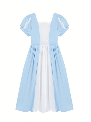 Young Girls Luxury Knit Princess Dress, Summer Long Sleeve Dress Suitable For Birthday Party, Halloween Costume, Cosplay, Stage Performance