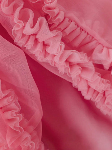 Young Girls New Arrival Sleeveless Mesh Tutu Dress With Spaghetti Straps, Children's Princess Party Gown