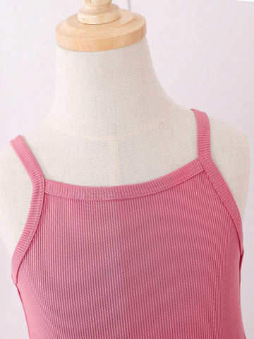 Young Girls New Arrival Sleeveless Mesh Tutu Dress With Spaghetti Straps, Children's Princess Party Gown