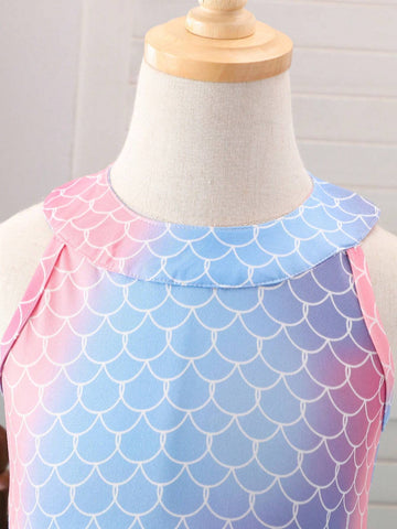 Young Girls' Off Shoulder Mesh Splice Dress
