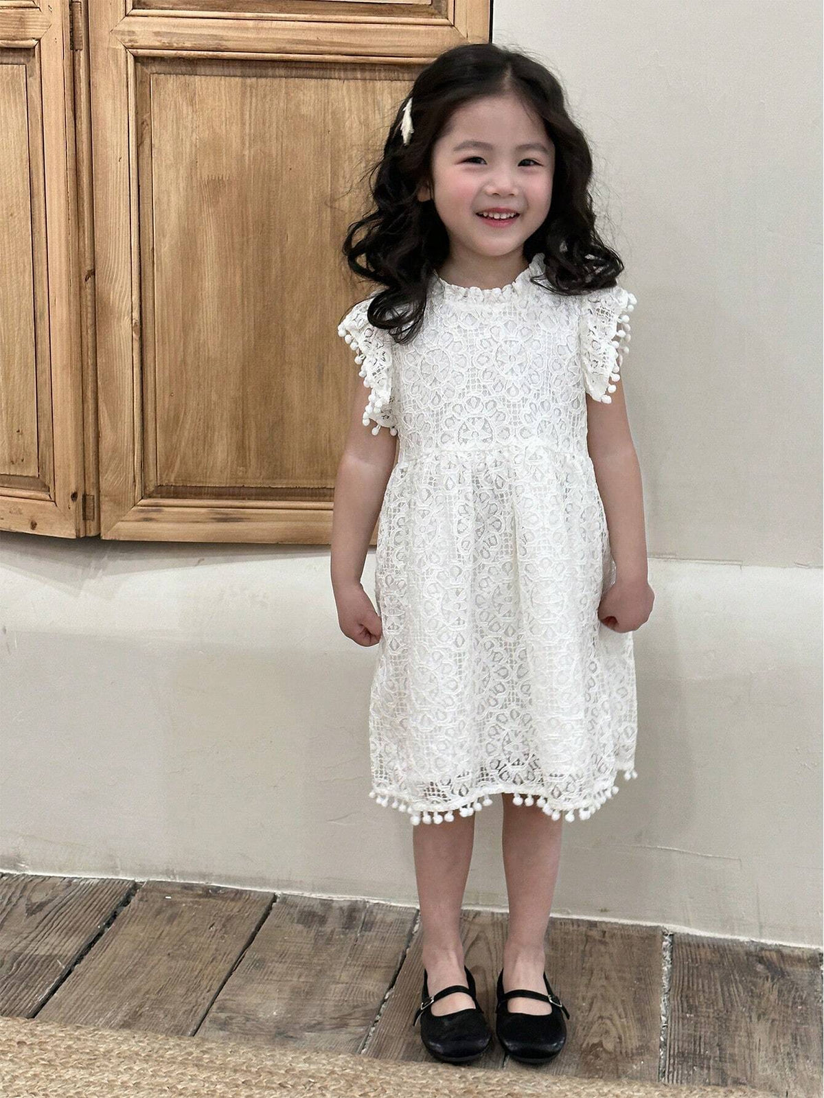 Young Girl's Patchwork Ball Studded Lace Princess Dress For Birthday Party, Summer