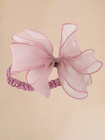 Young Girls Pink Pearl Embellished Princess Dress With Headband, Suitable For Role Play Party