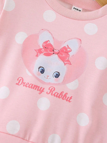Young Girls Polka Dot Dress, 2024 New Children Princess Dress, Young Girls Elegant Casual Dress, Spring And Autumn
